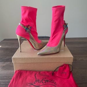 Christian Louboutin Crystal Leather Boots